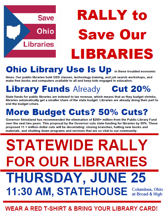 Save Ohio Libraries Rally Flyer